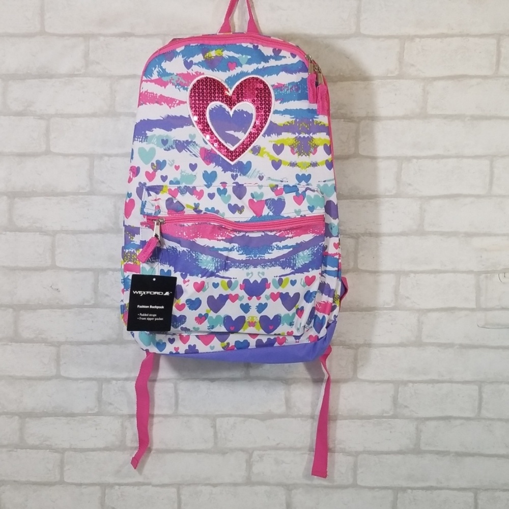 Wexford heart multi-colored fashion backpack
